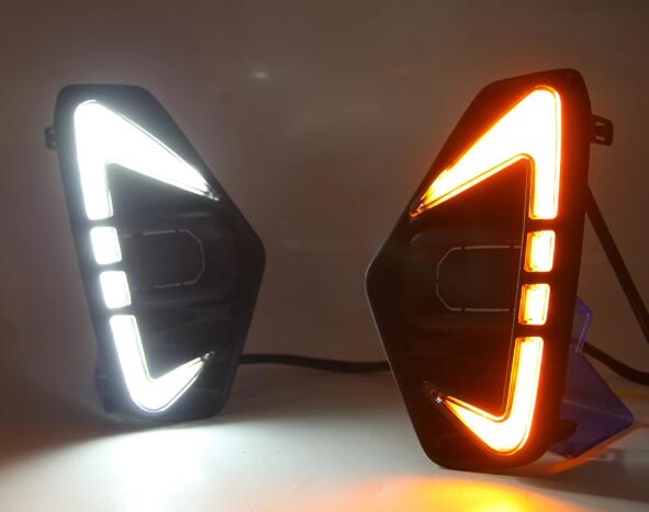 mainimage4Juego-de-luces-LED-antiniebla-DRL-para-coche-cubierta-de-luz-antiniebla-se-al-de-giro NISSAN NP300 FRONTIER NAVARA 2021-2022 V1 COBERTOR NEBLINEROS LED + BLANCO Y ÁMBAR